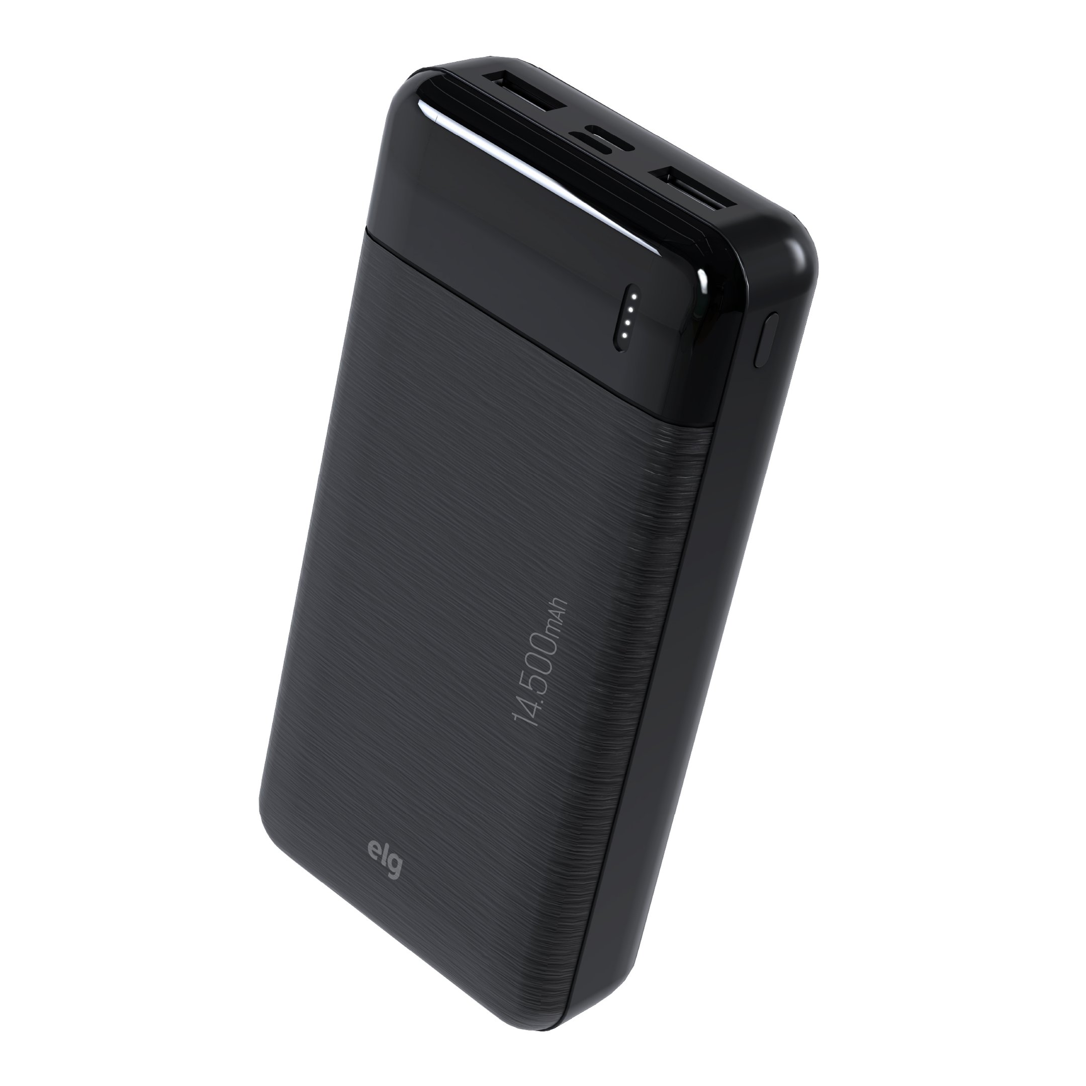 Power Bank Carregador Portátil, LED Indicador, 14500mah 10.5w, Turbo, Preto, Pb145bk, Elg