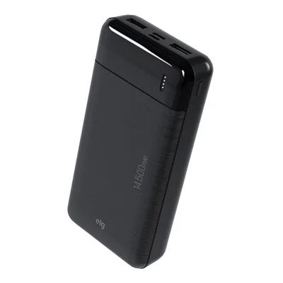 Power Bank Carregador Portátil, LED Indicador, 14500mah 10.5w, Turbo, Preto, Pb145bk, Elg