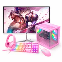 "Computador PC Gamer 7 5700g 16gb Ram Nvme 1TB RTX 2060 / Monitor 23"" Branco / Gabinete E Kit Rosa"