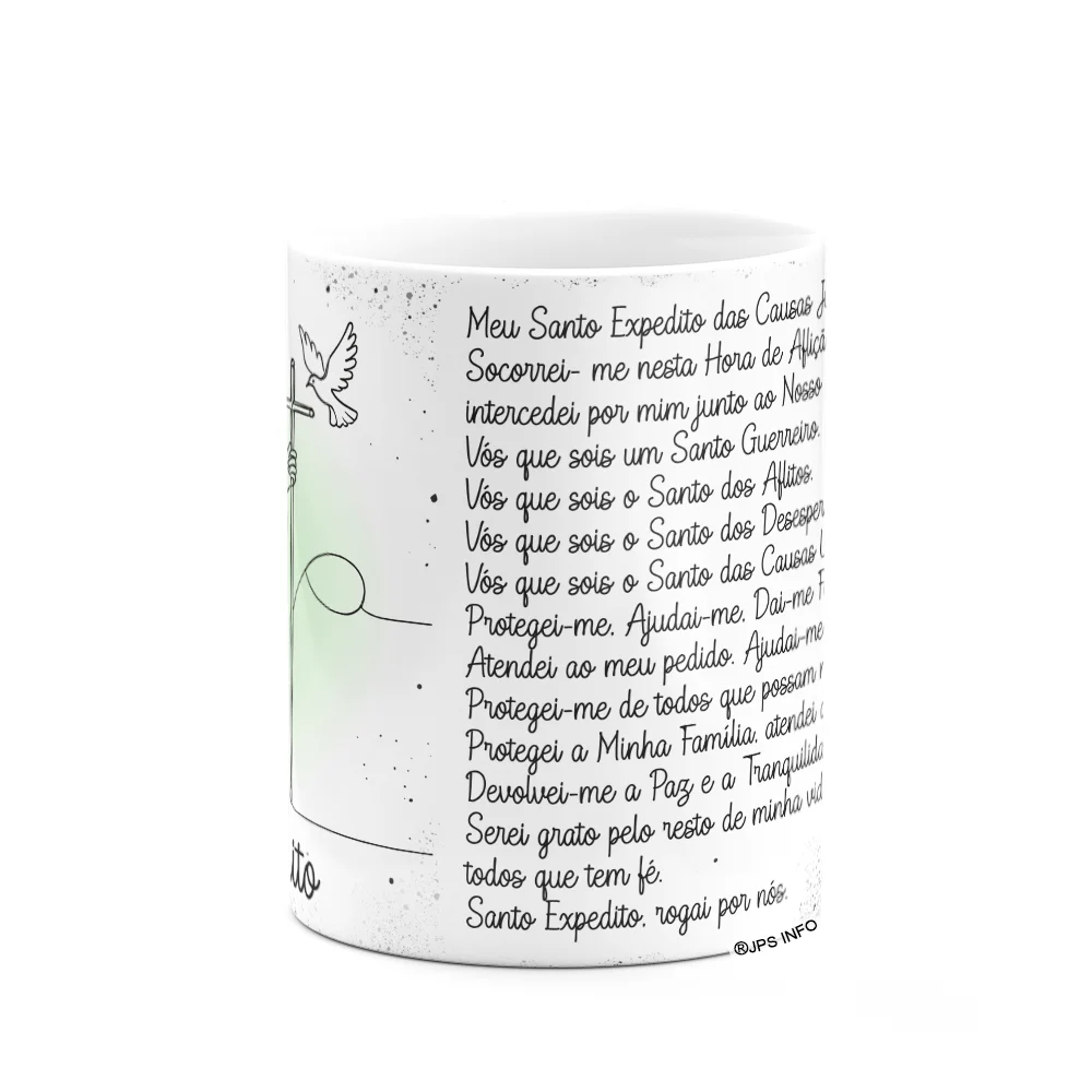 Imagem 2 de 3 do produto Caneca Religiosa Orações - Santo Expedito - 325ml