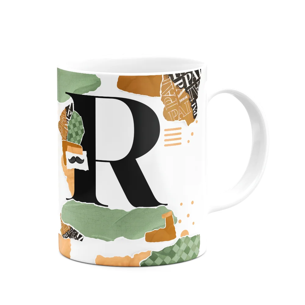Imagem 3 de 3 do produto Caneca Do Pai - Inicial Do Nome Letra R - Bg-green