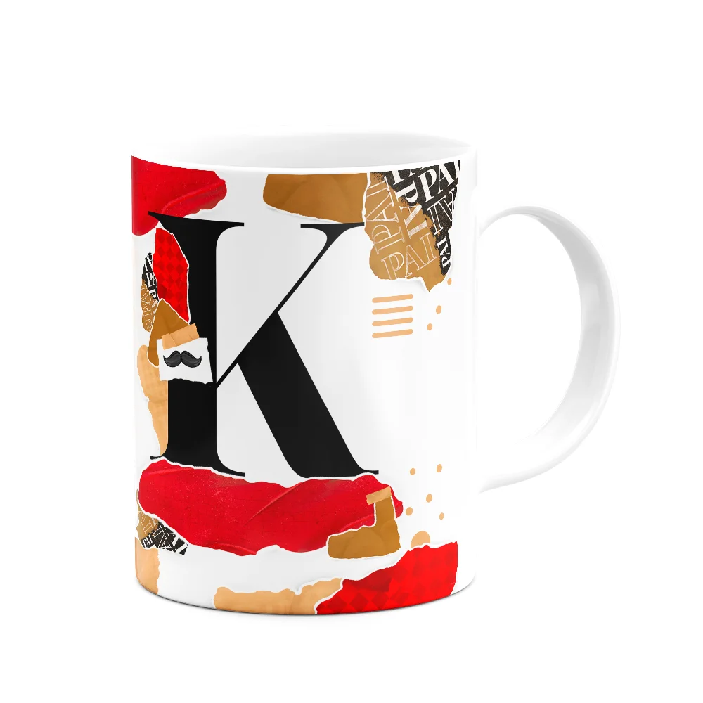 Imagem 3 de 3 do produto Caneca Do Pai - Inicial Do Nome Letra K - Bg-red