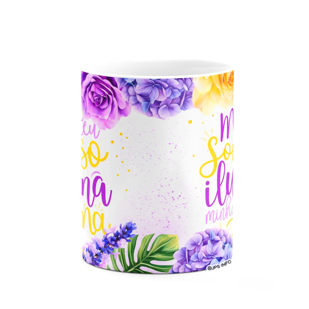 Imagem 2 de 3 do produto Caneca Floral Mães - Mãe, Teu Sorriso Ilumina Minha Alma