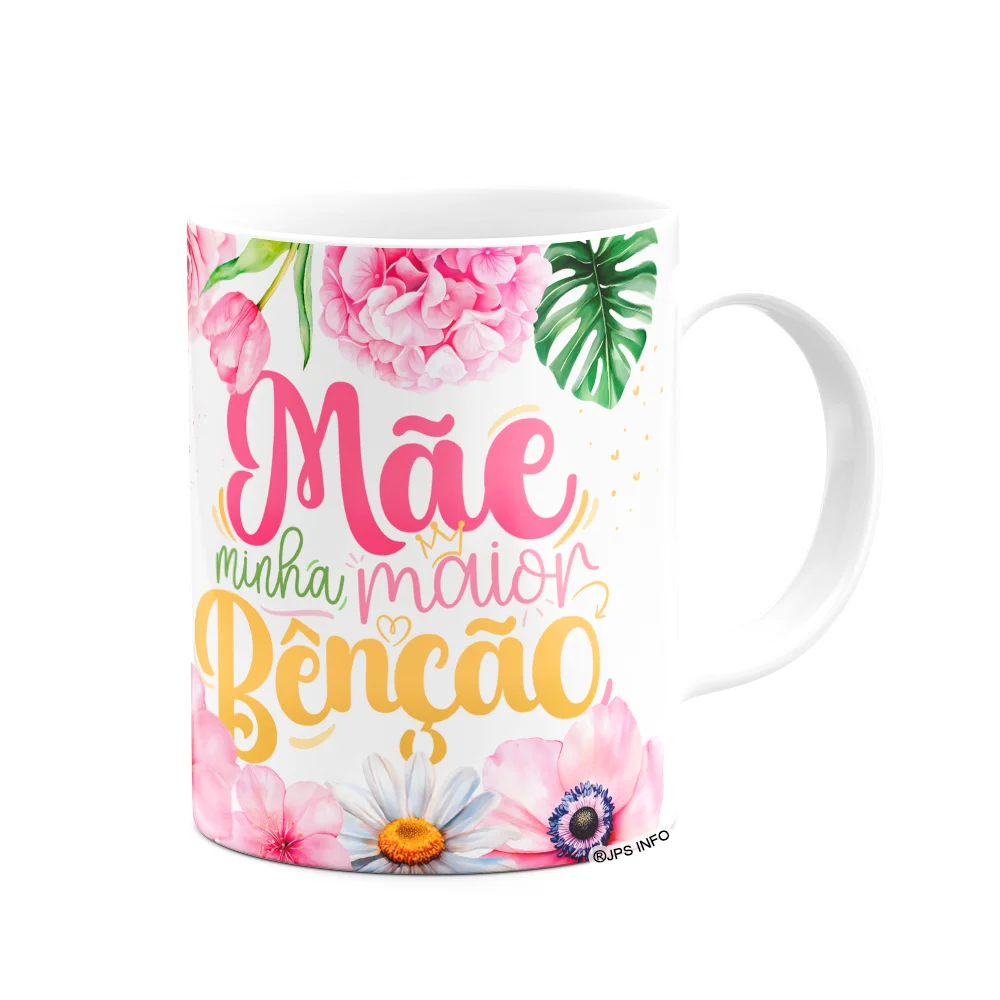 Imagem 3 de 4 do produto Caneca Floral Mães - Mãe, Minha Maior Benção - 325ml