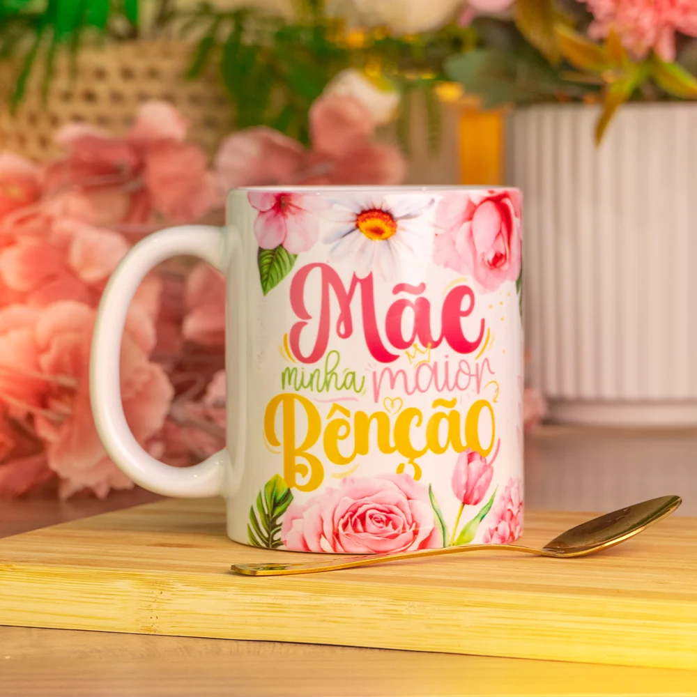 Imagem 4 de 4 do produto Caneca Floral Mães - Mãe, Minha Maior Benção - 325ml