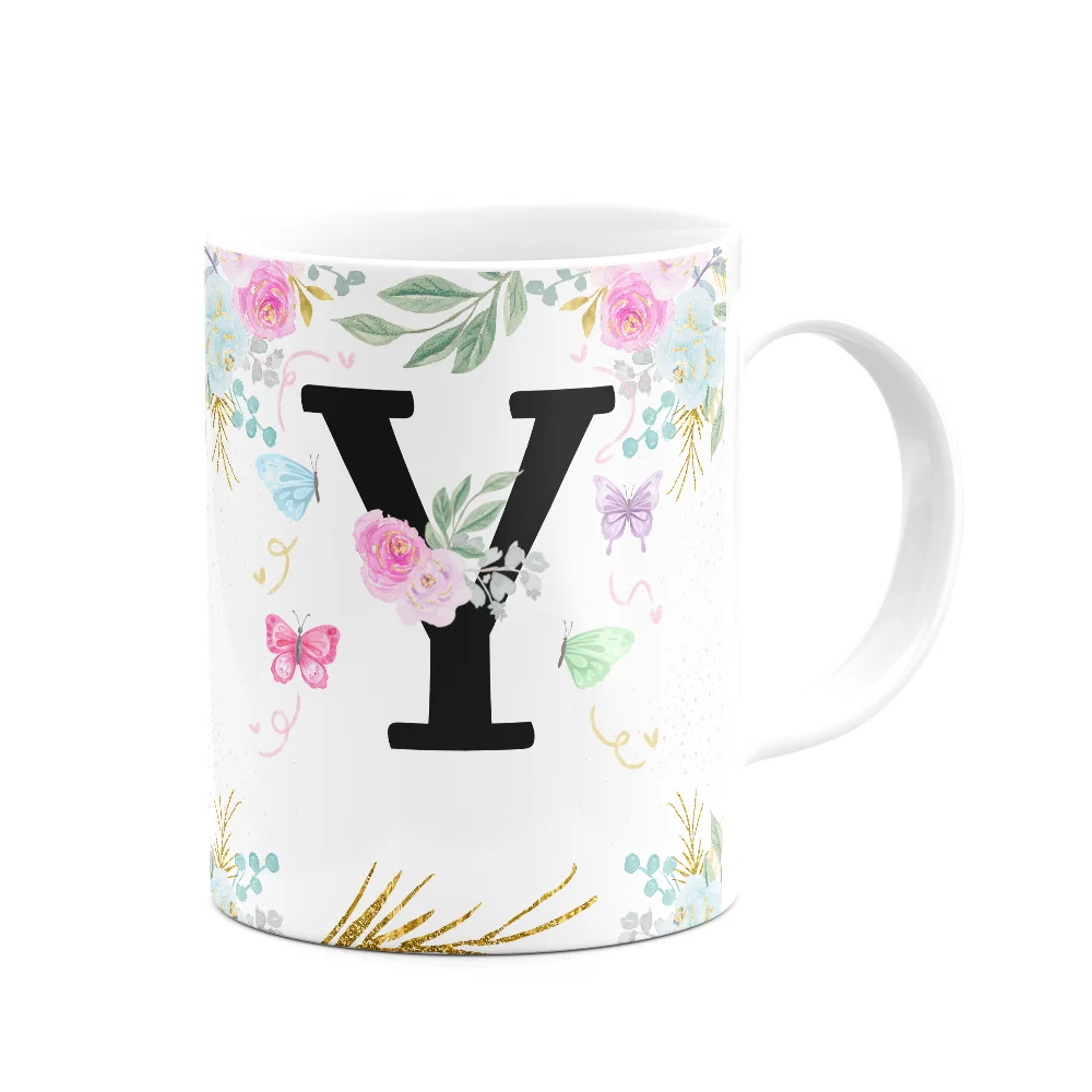 Imagem 3 de 3 do produto Caneca Floral - Inicial Do Nome Letra Y - 325ml