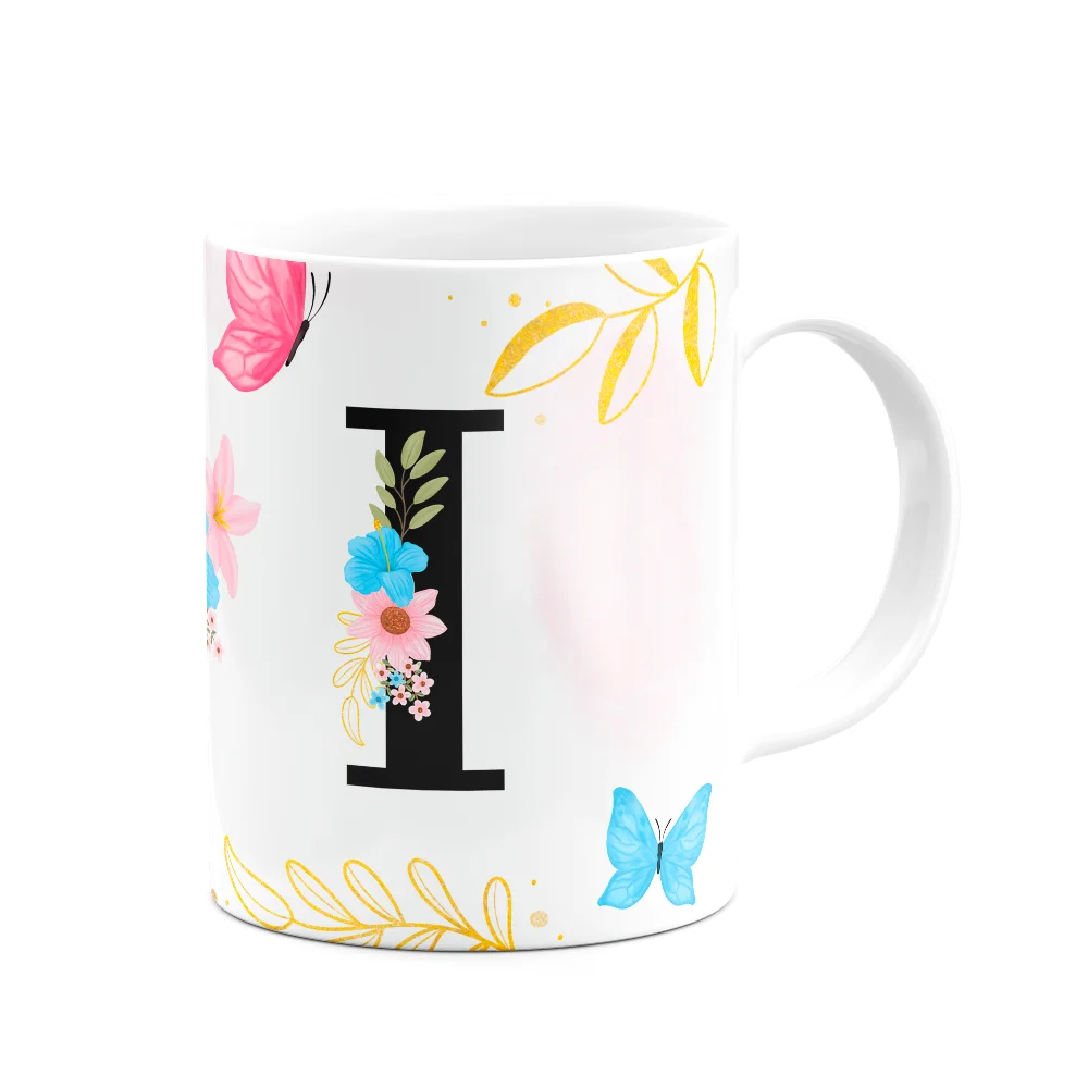 Imagem 3 de 3 do produto Caneca Floral Garden - Inicial Do Nome Letra I - 325ml