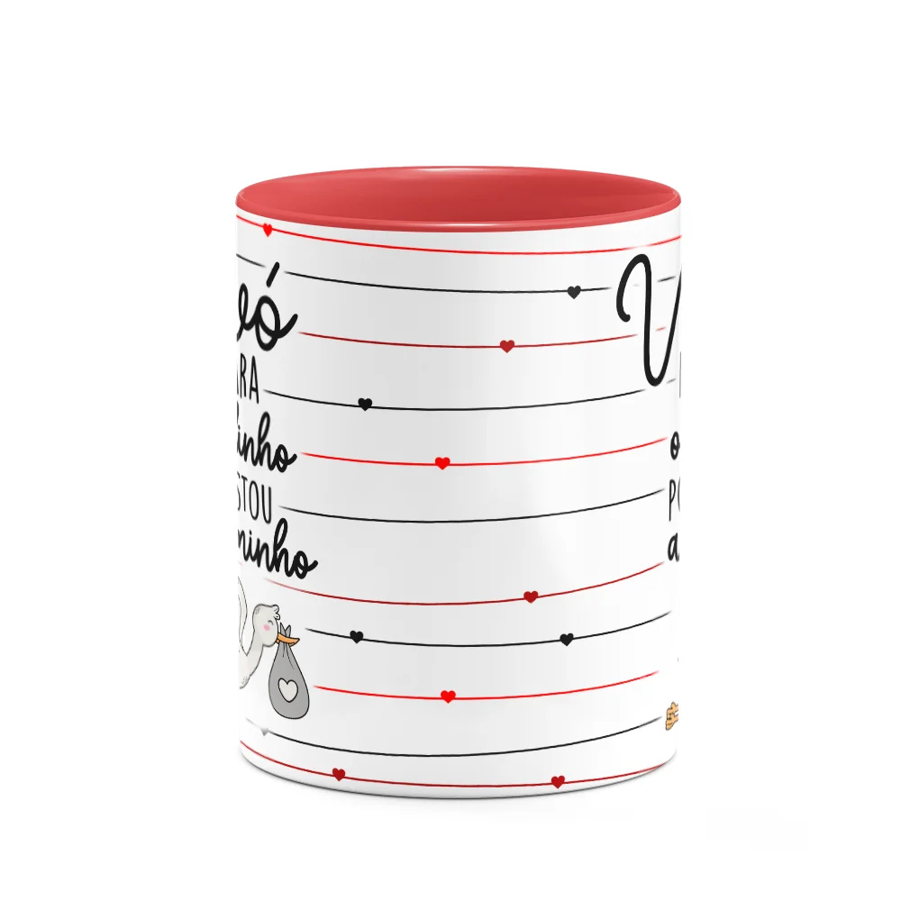 Imagem 2 de 3 do produto Caneca - Vovó Prepara O Colinho, Pois Estou A Caminho! B-red