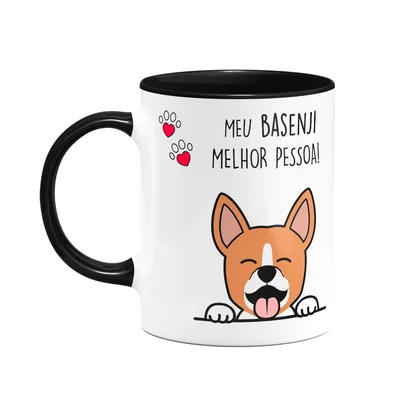 Caneca Dog - Meu Basenji, Melhor Pessoa! B-black