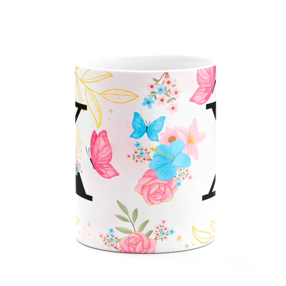 Imagem 2 de 3 do produto Caneca Floral Garden - Inicial Do Nome Letra X - 325ml