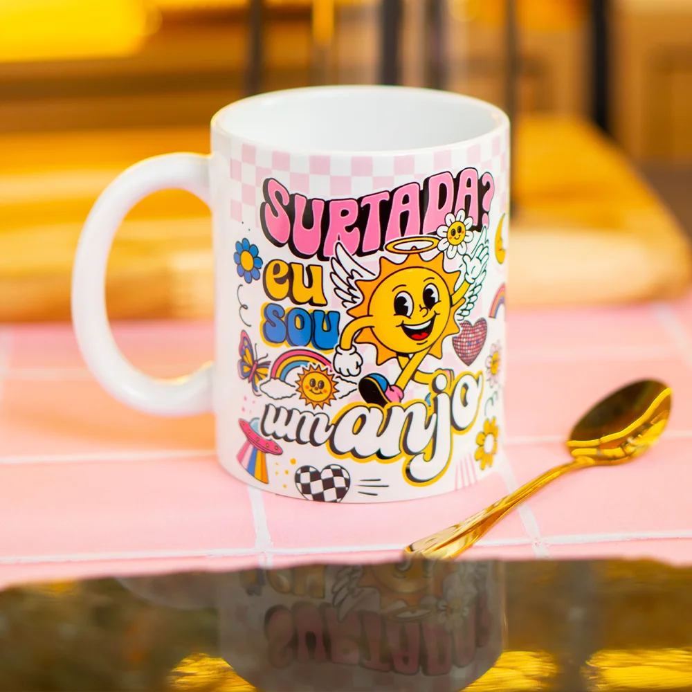 Imagem 2 de 5 do produto Caneca Divertida Vibes - Surtada? Eu Sou Um Anjo!