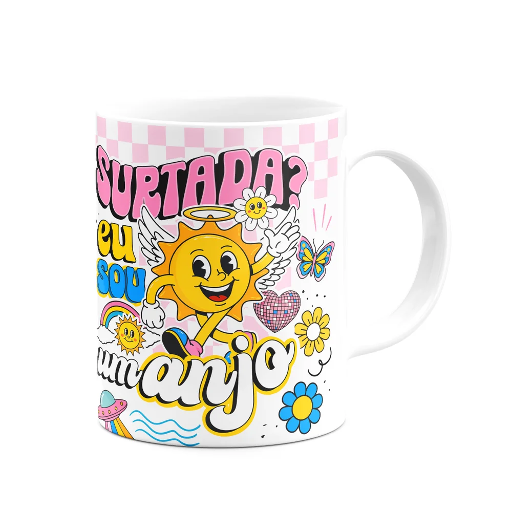 Imagem 4 de 5 do produto Caneca Divertida Vibes - Surtada? Eu Sou Um Anjo!