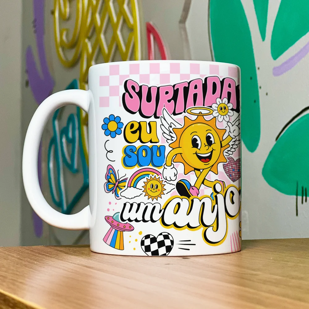Imagem 5 de 5 do produto Caneca Divertida Vibes - Surtada? Eu Sou Um Anjo!