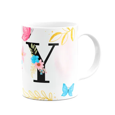 Caneca Floral Garden - Inicial Do Nome Letra Y - 325ml — foto 3
