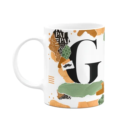 Caneca Do Pai - Inicial Do Nome Letra G - Bg-green