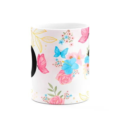 Caneca Floral Garden - Inicial Do Nome Letra O - 325ml — foto 2