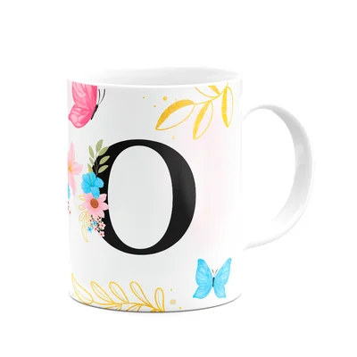 Caneca Floral Garden - Inicial Do Nome Letra O - 325ml — foto 3