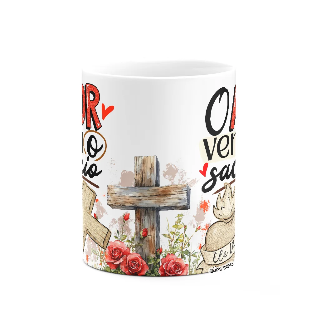 Imagem 2 de 3 do produto Caneca Da Páscoa - O Amor Venceu O Sacrifício - 325ml