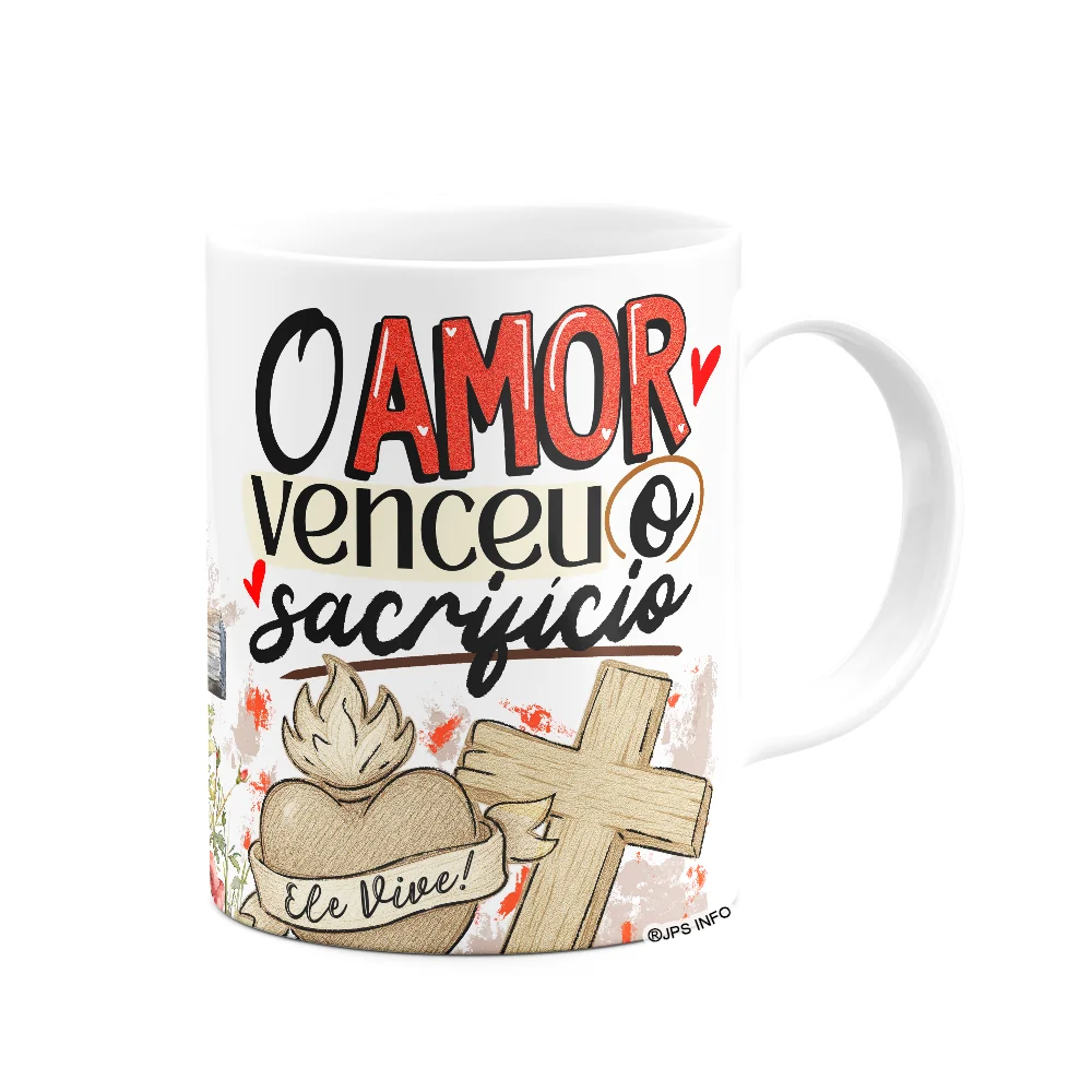 Imagem 3 de 3 do produto Caneca Da Páscoa - O Amor Venceu O Sacrifício - 325ml