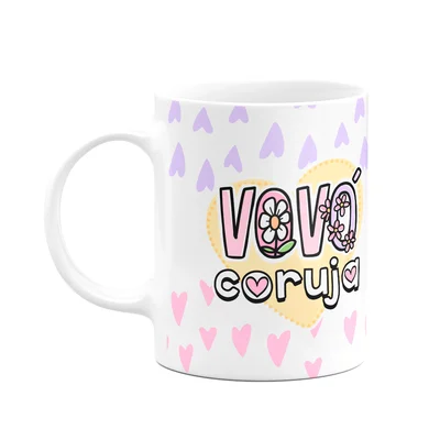 Caneca Avós - Vovó Coruja - 325ml - Branca