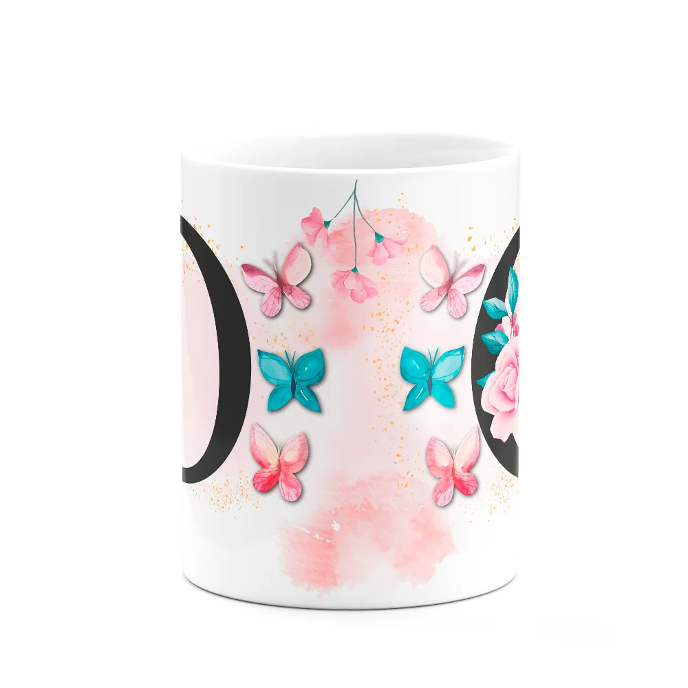 Imagem 2 de 3 do produto Caneca Butterfly - Inicial Do Nome Letra O - 325ml