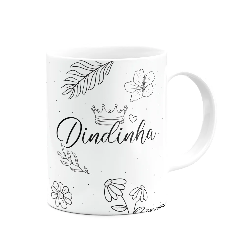 Imagem 3 de 3 do produto Caneca De Dindos - Dindinha - M2 - 325ml - Branca