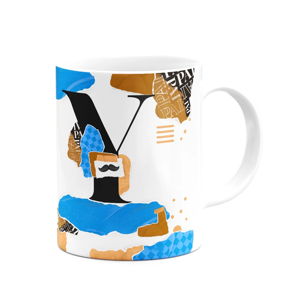 Imagem 3 de 3 do produto Caneca Do Pai - Inicial Do Nome Letra Y - Bg-blue