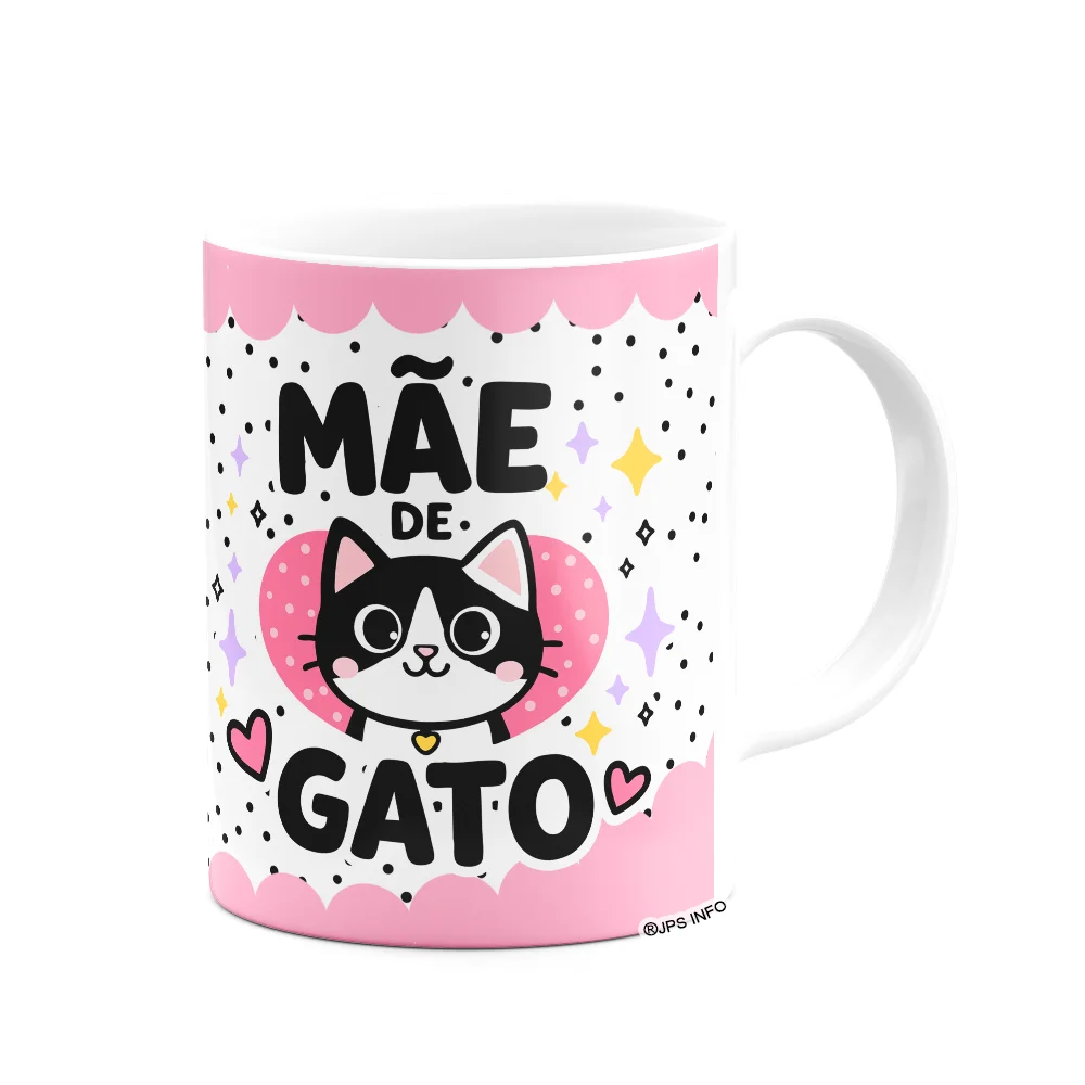 Imagem 3 de 3 do produto Caneca Mães - Mãe De Gato - Funpink - 325ml