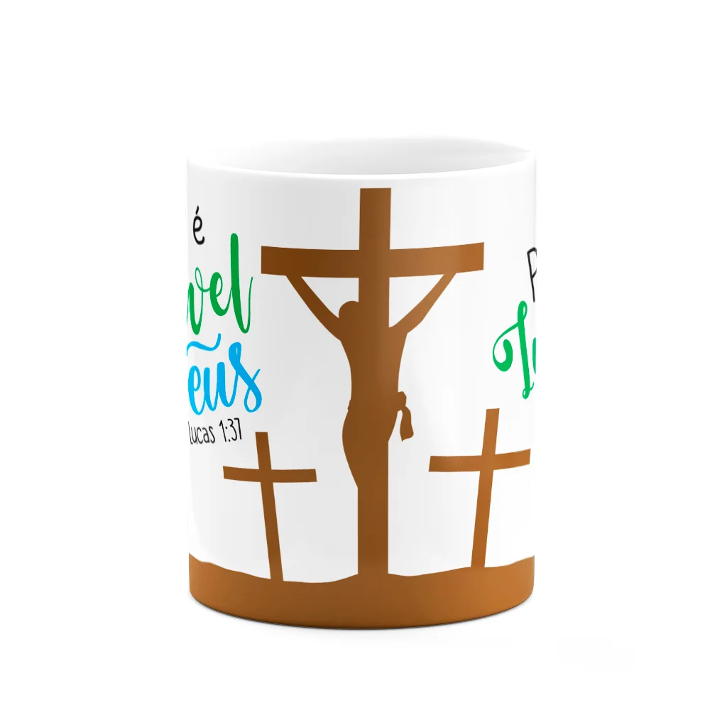 Imagem 2 de 3 do produto Caneca Religiosa Ore - Pois Nada É Impossível Para Deus