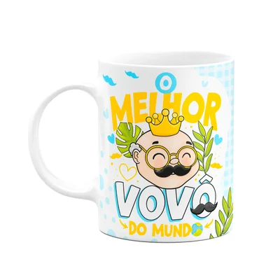 Caneca Dos Avós - O Melhor Vovô Do Mundo - M2 - 325ml