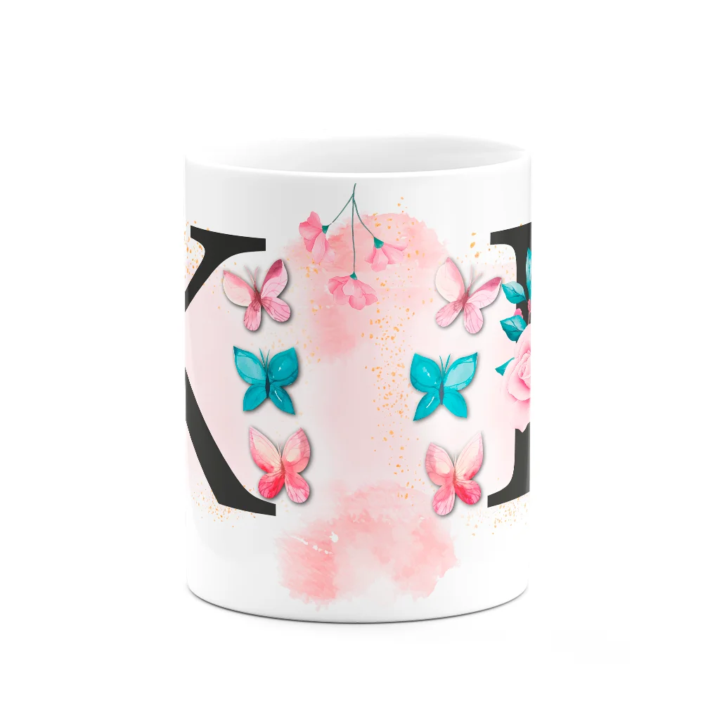 Imagem 2 de 3 do produto Caneca Butterfly - Inicial Do Nome Letra K - 325ml