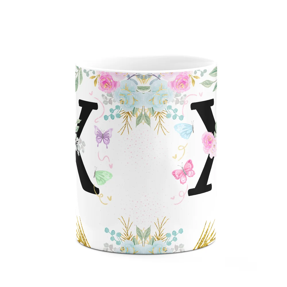 Imagem 2 de 3 do produto Caneca Floral - Inicial Do Nome Letra X - 325ml