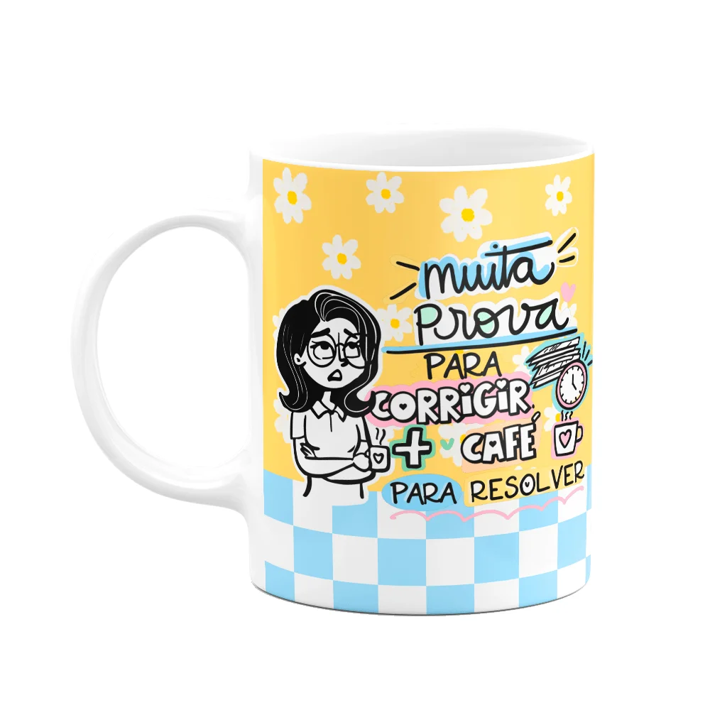 Imagem 1 de 3 do produto Caneca Professores - Muita Prova Pra Corrigir - Bg-yellow