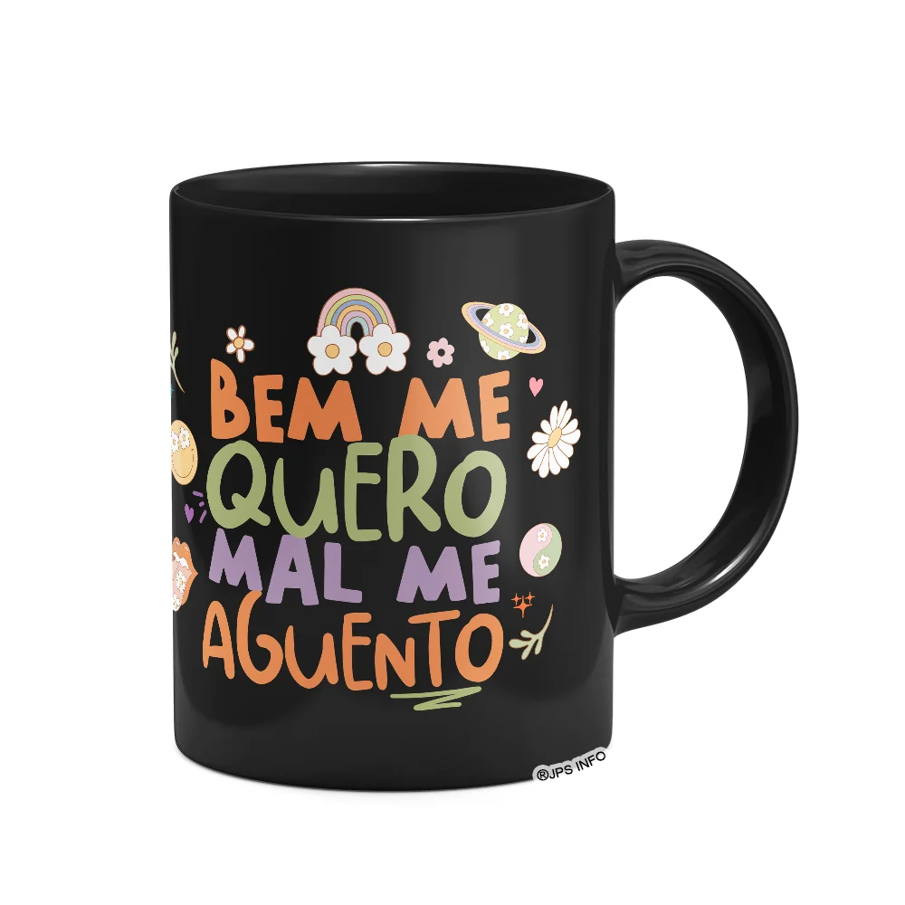 Imagem 3 de 3 do produto Caneca Vibes - Bem Me Quero, Mal Me Aguento - Preta