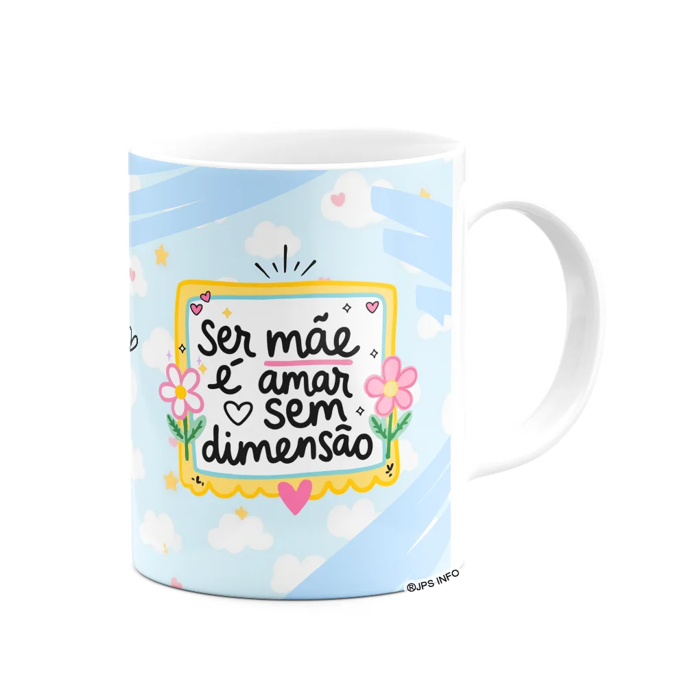 Imagem 2 de 3 do produto Caneca Mães - Mãe De Anjo - 325ml - Bg-blue