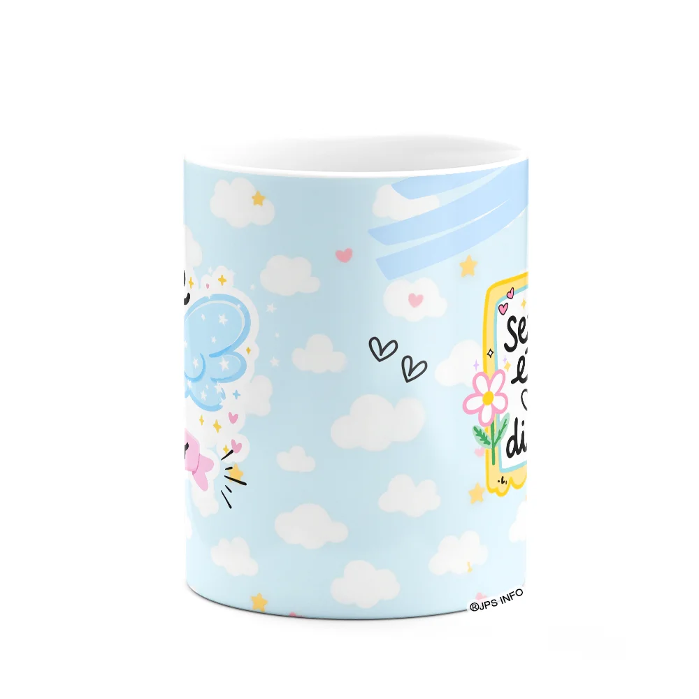 Imagem 3 de 3 do produto Caneca Mães - Mãe De Anjo - 325ml - Bg-blue