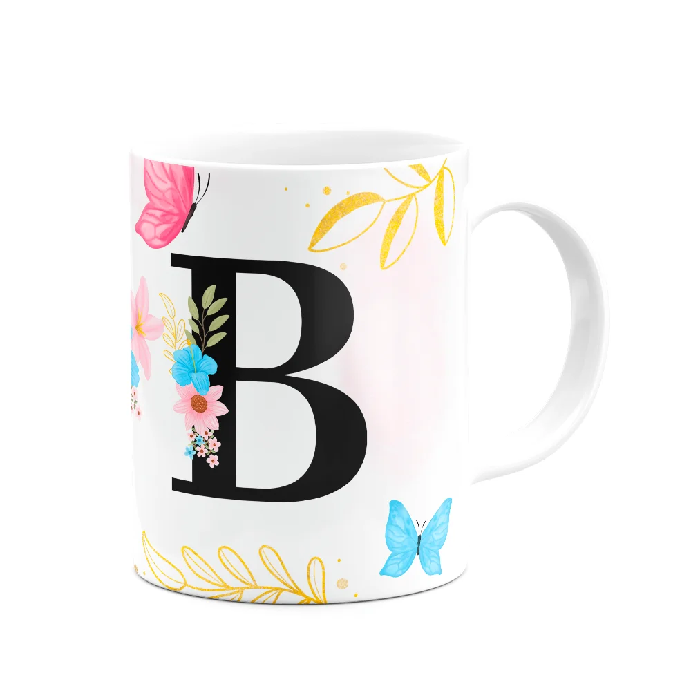 Imagem 2 de 3 do produto Caneca Floral Garden - Inicial Do Nome Letra B - 325ml
