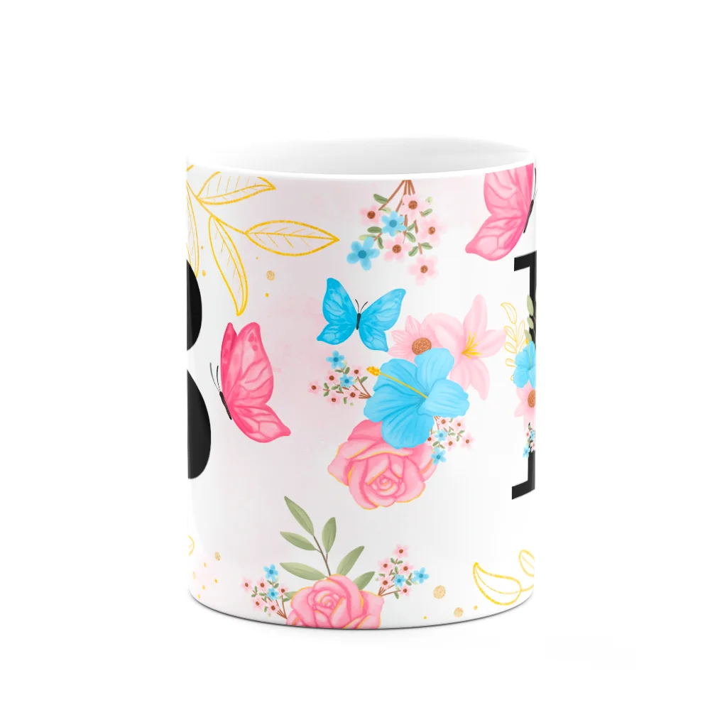 Imagem 3 de 3 do produto Caneca Floral Garden - Inicial Do Nome Letra B - 325ml