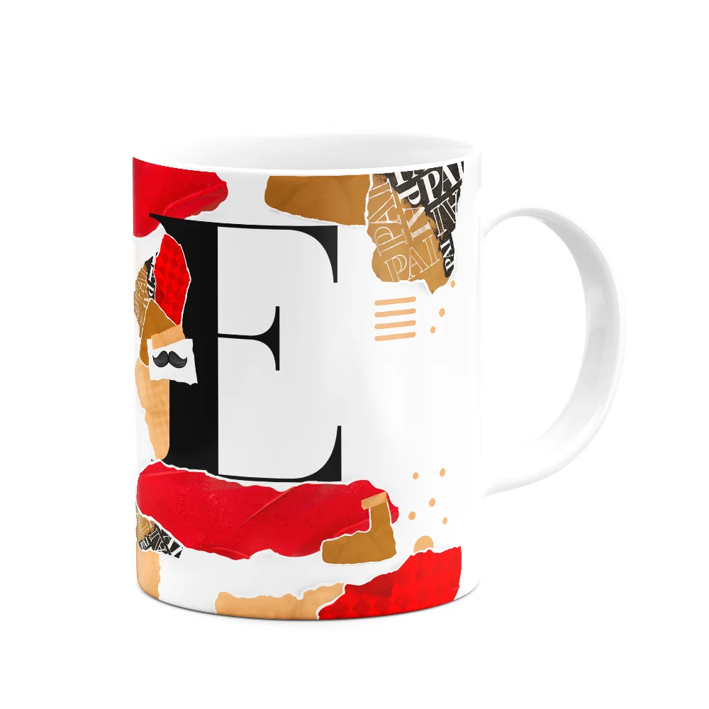 Imagem 2 de 3 do produto Caneca Do Pai - Inicial Do Nome Letra E - Bg-red