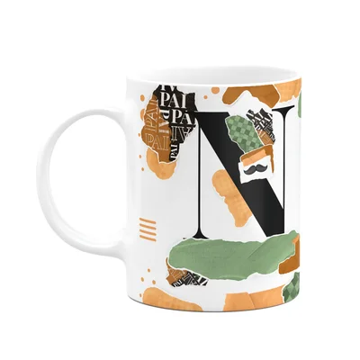 Caneca Do Pai - Inicial Do Nome Letra N - Bg-green