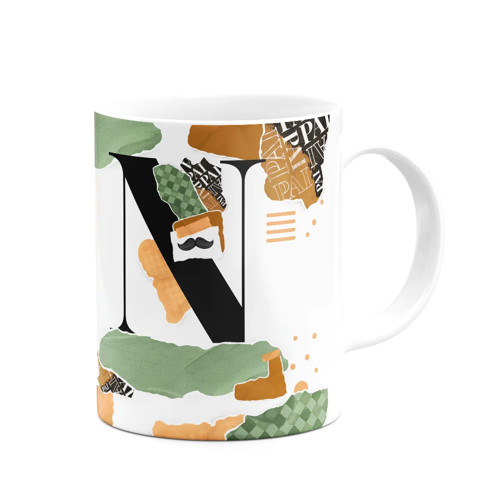 Imagem 2 de 3 do produto Caneca Do Pai - Inicial Do Nome Letra N - Bg-green