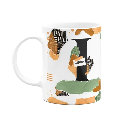 Caneca Do Pai - Inicial Do Nome Letra I - Bg-green
