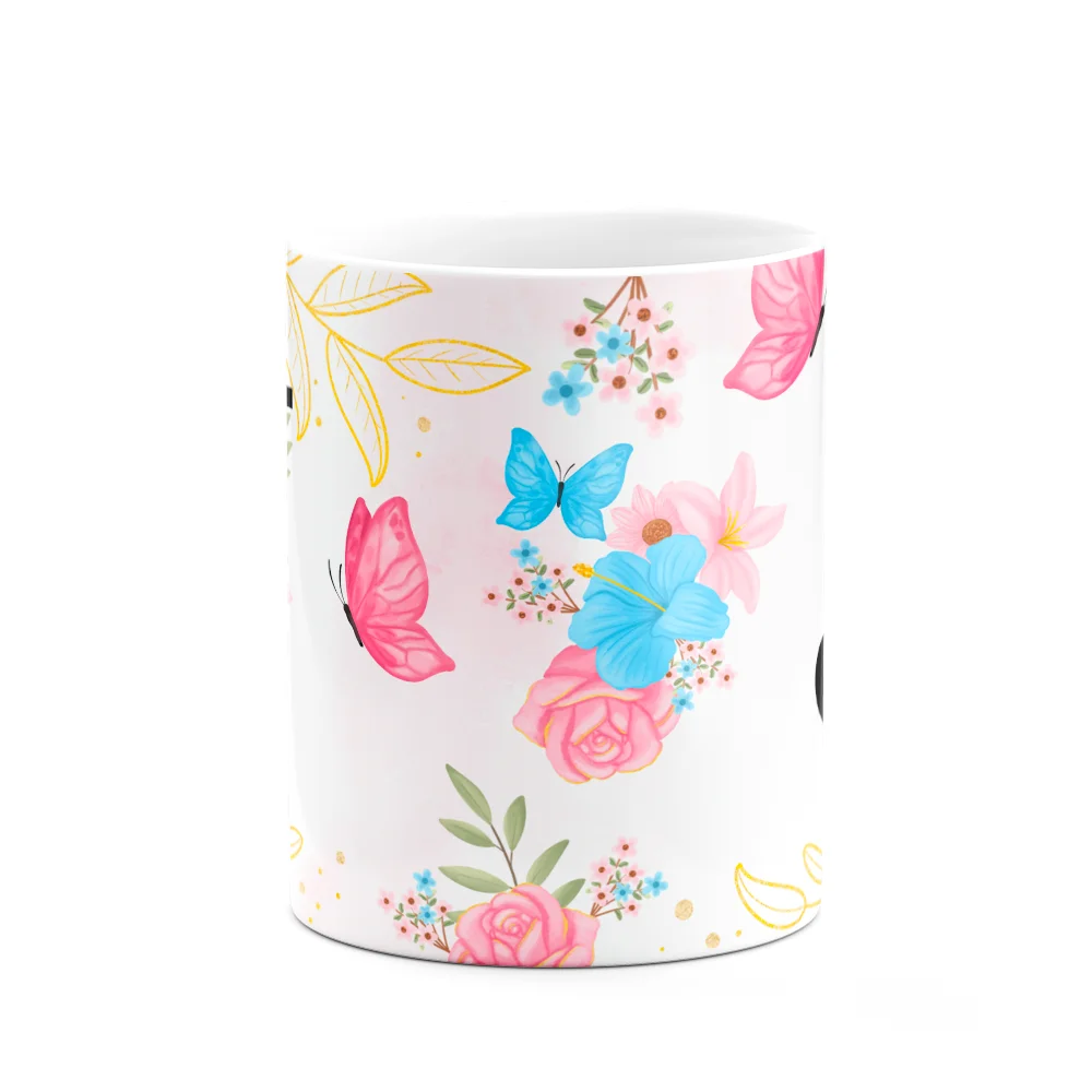 Imagem 3 de 3 do produto Caneca Floral Garden - Inicial Do Nome Letra J - 325ml