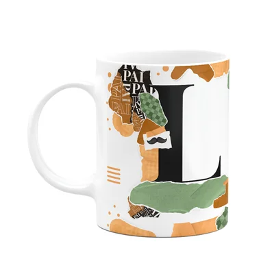 Caneca Do Pai - Inicial Do Nome Letra L - Bg-green