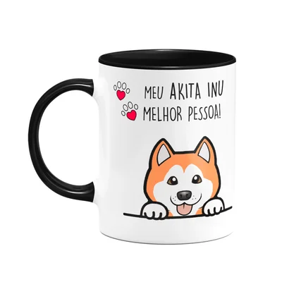 Caneca Dog - Meu Akita Inu, Melhor Pessoa! B-black