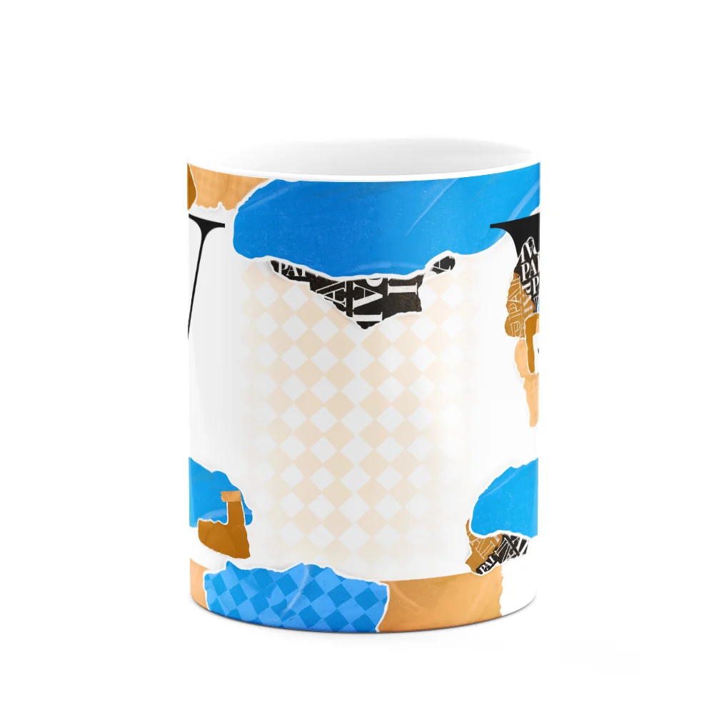 Imagem 3 de 3 do produto Caneca Do Pai - Inicial Do Nome Letra V - Bg-blue