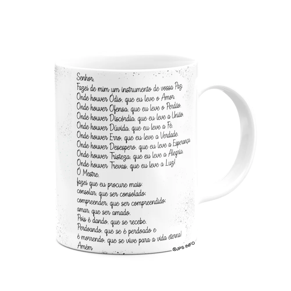 Imagem 2 de 3 do produto Caneca Religiosa Orações - São Francisco - 325ml