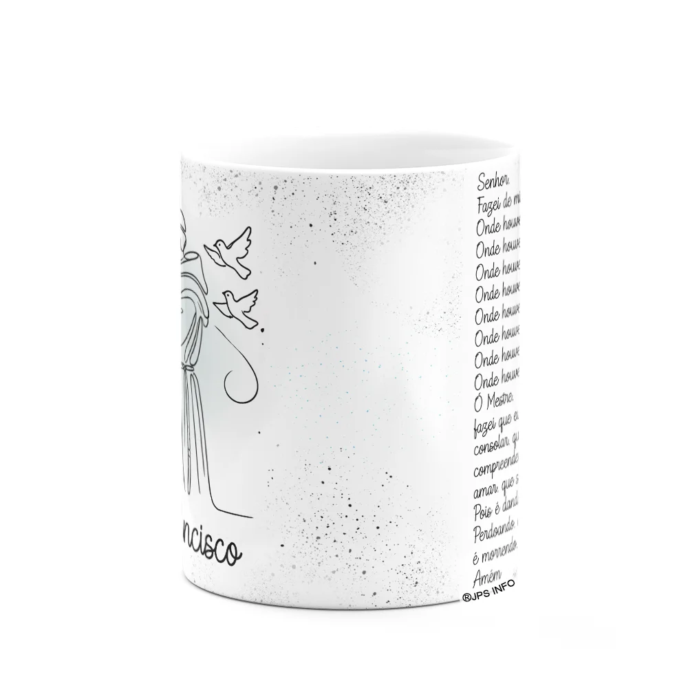 Imagem 3 de 3 do produto Caneca Religiosa Orações - São Francisco - 325ml