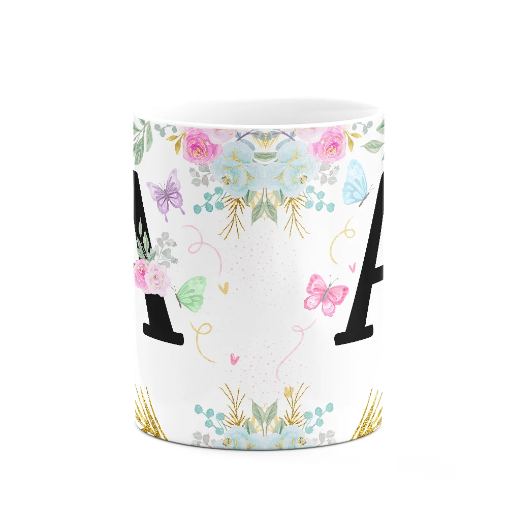 Imagem 3 de 3 do produto Caneca Floral - Inicial Do Nome Letra A - 325ml