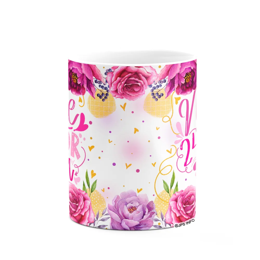 Imagem 3 de 3 do produto Caneca Floral Mães - Mãe 24 Horas Por Dia - 325ml M2